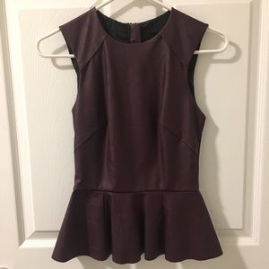 Faux leather peplum top